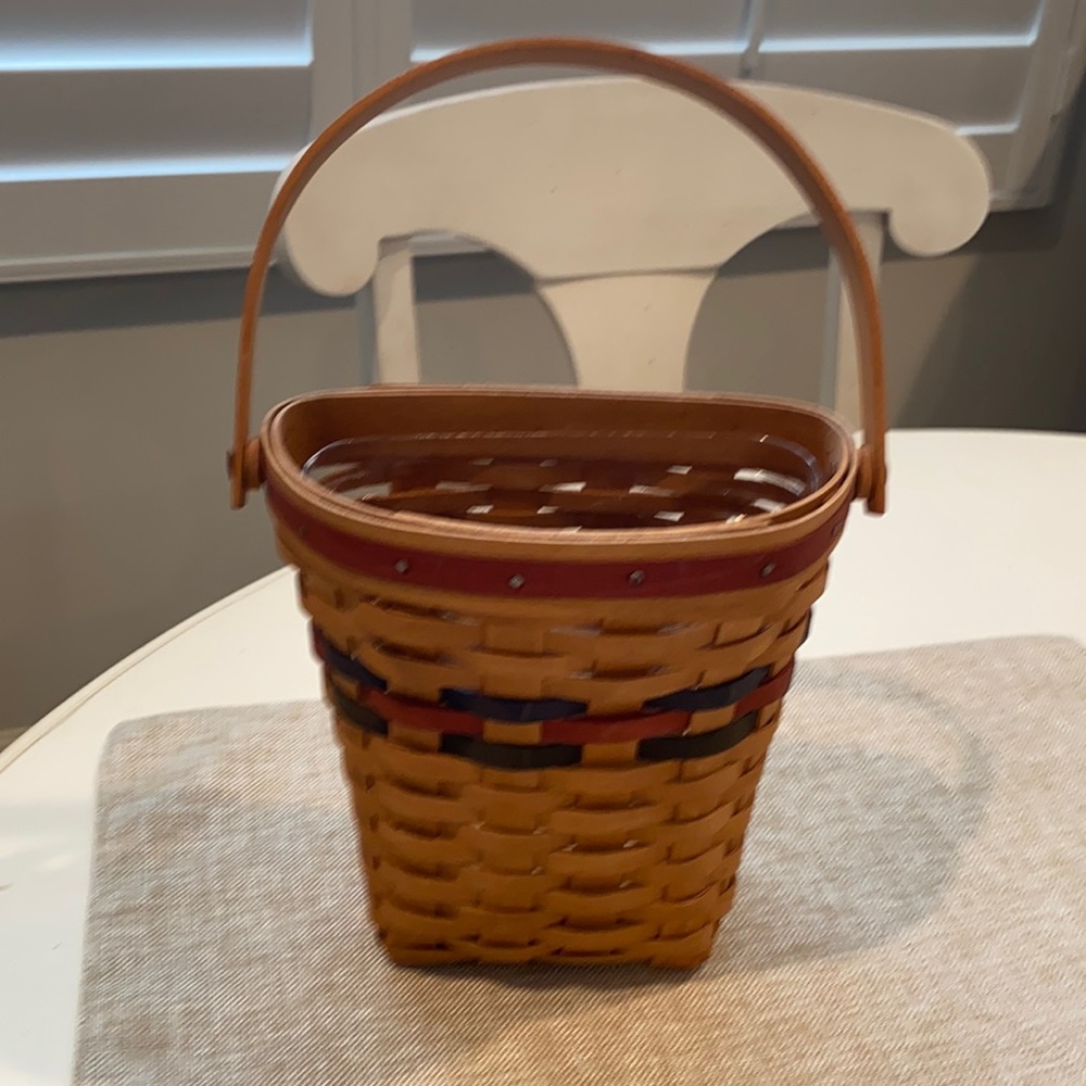 Longaberger basket with red and blue trim!